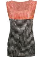 Issey Miyake 'twist' Ribbed Top, Women's, Size: 2, Orange, Polyester
