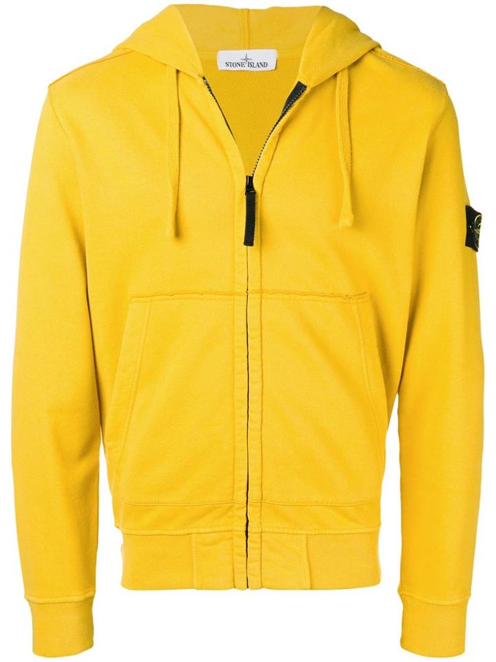 Stone Island Zipped Up Hoodie - Yellow & Orange