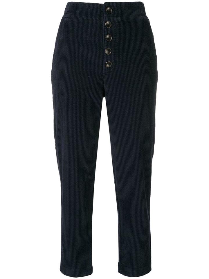 Chloe Stora Patt Corduroy Tapered Trousers - Blue