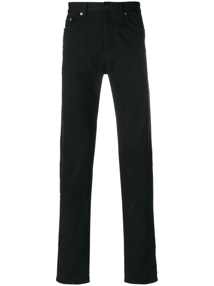 Saint Laurent Slim Stretch Denim Jeans - Black