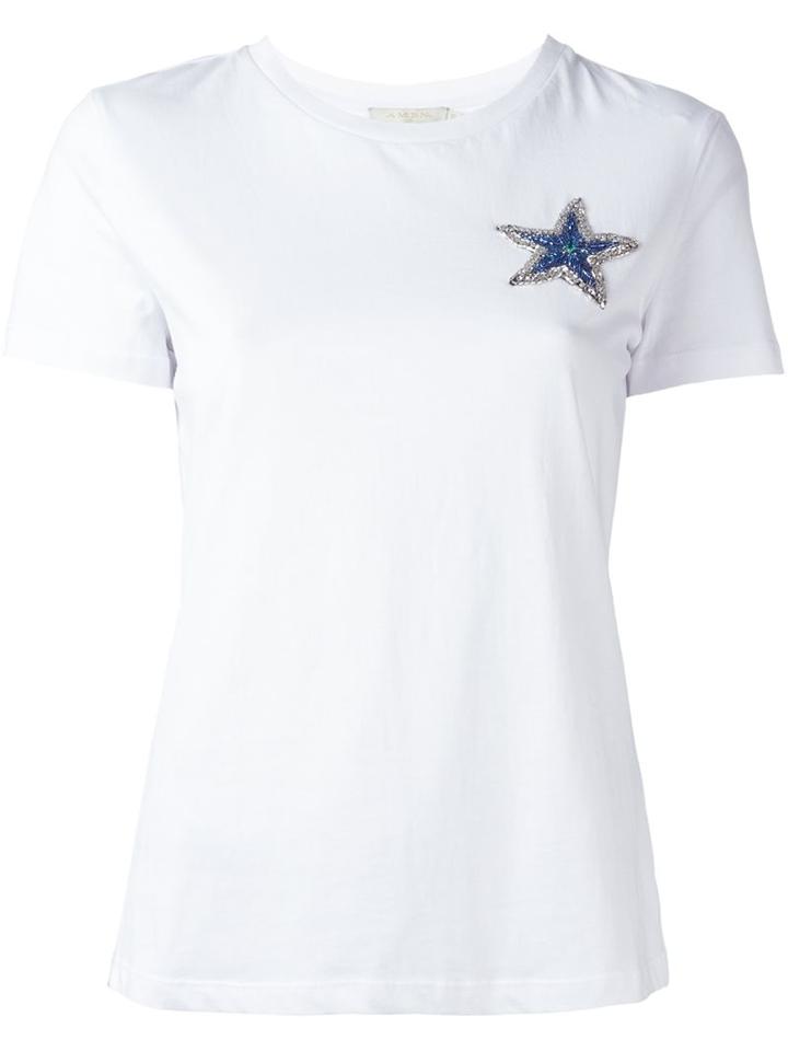 Amen Gem Star T-shirt, Women's, Size: 42, White, Cotton/glass