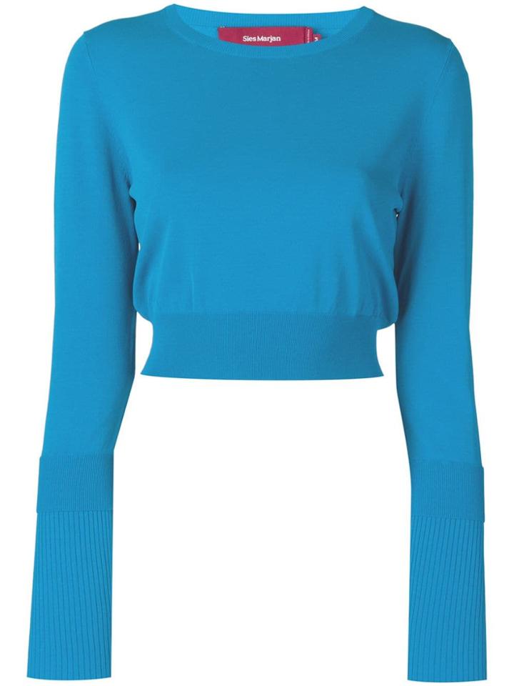 Sies Marjan Cropped Crew Neck Jumper - Blue