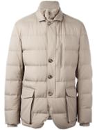Loro Piana Zip Up Padded Jacket, Men's, Size: Medium, Nude/neutrals, Cotton/feather Down/polyamide/cashmere