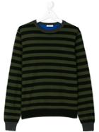 Sun 68 Striped Sweater - Black