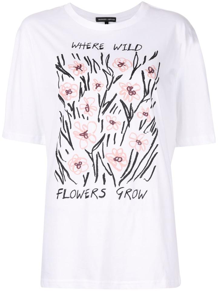 Markus Lupfer Oversized Wild Flowers T-shirt - White