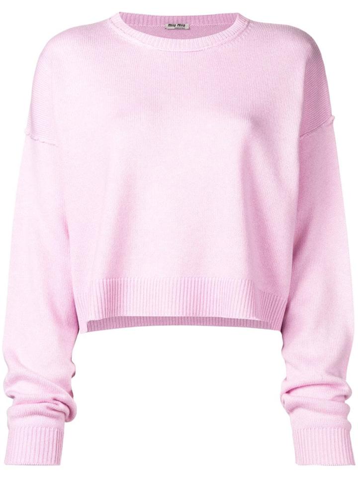 Miu Miu Cropped Jumper - Pink & Purple