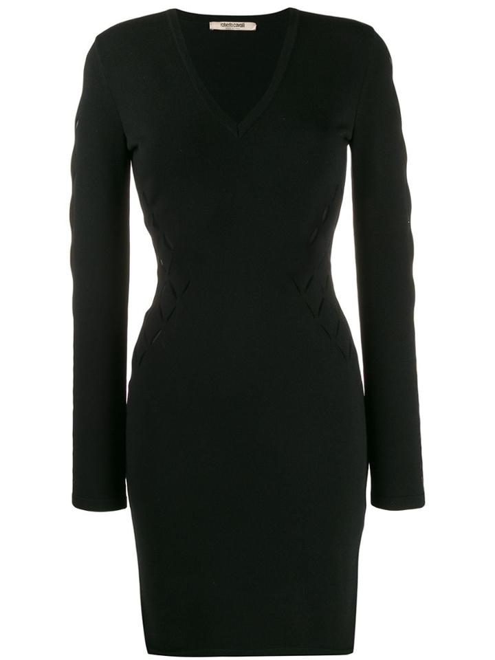 Roberto Cavalli Cut-out Fitted Dress - Black