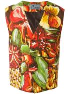 Kenzo Vintage Printed Waistcoat, Men's, Size: Medium, Green