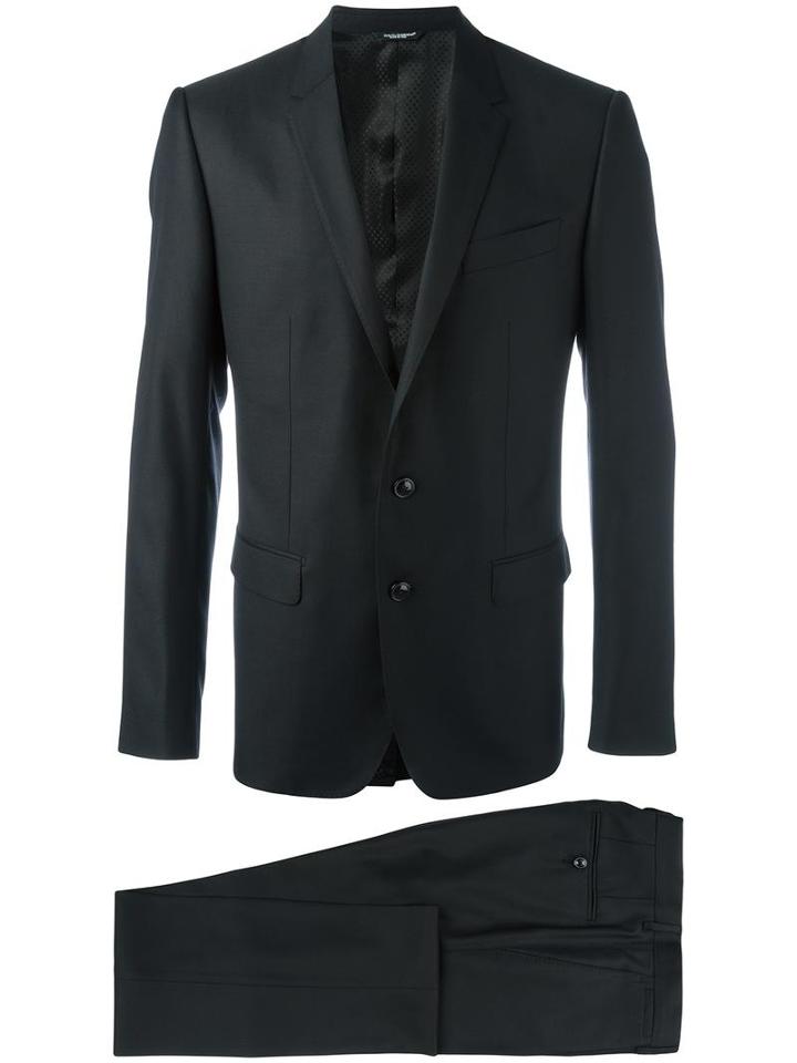 Dolce & Gabbana Two-piece Formal Suit, Men's, Size: 48, Black, Silk/acetate/cupro/virgin Wool