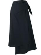 Erika Cavallini Asymmetric Wrap Skirt - Blue