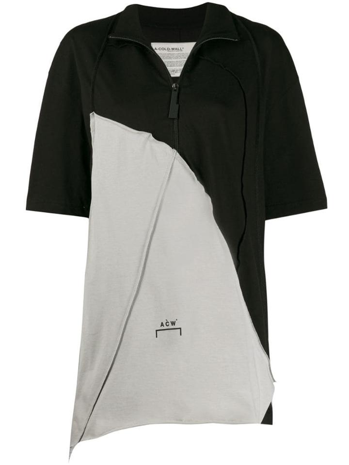 A-cold-wall* Oversized Zip-up T-shirt - Black