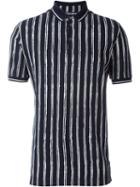Dolce & Gabbana Striped Polo Shirt, Men's, Size: 54, Black, Cotton