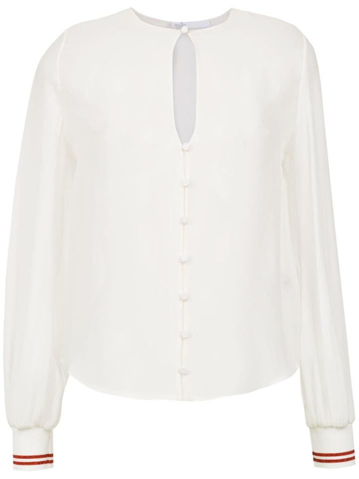 Nk Sheer Silk Blouse - White