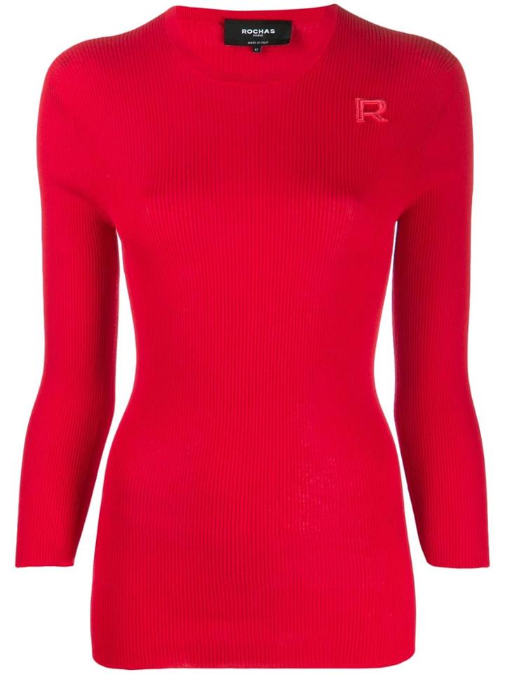 Rochas Ribbed Knit Jumper - Red