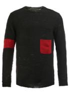 The Elder Statesman Cashmere Colour Block Sweater, Men's, Size: Large, Black, Cashmere