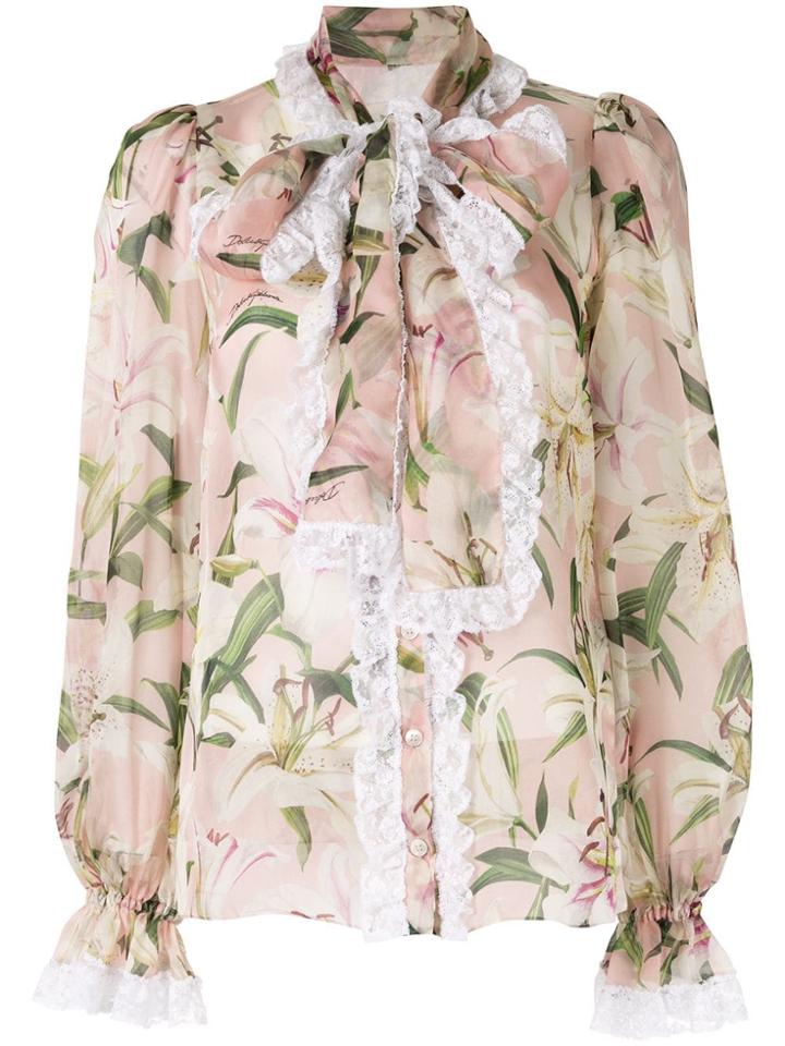 Dolce & Gabbana Lily Print Blouse - Pink