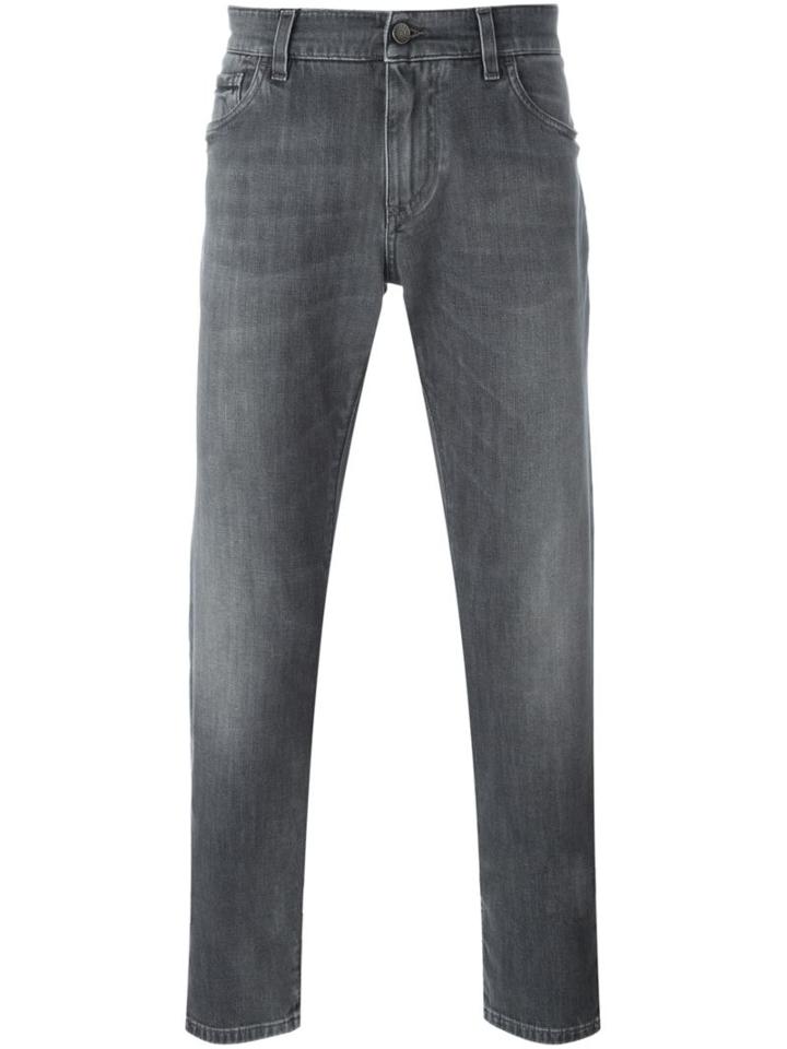 Dolce & Gabbana Slim Fit Jeans, Men's, Size: 46, Grey, Cotton/spandex/elastane