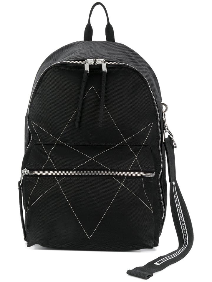Rick Owens Drkshdw Stitched Star Detail Backpack - Black
