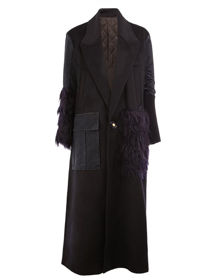 Undercover Textured Detail Single Breasted Coat