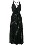 Temperley London Sequinned Criss Cross Back Dress - Black