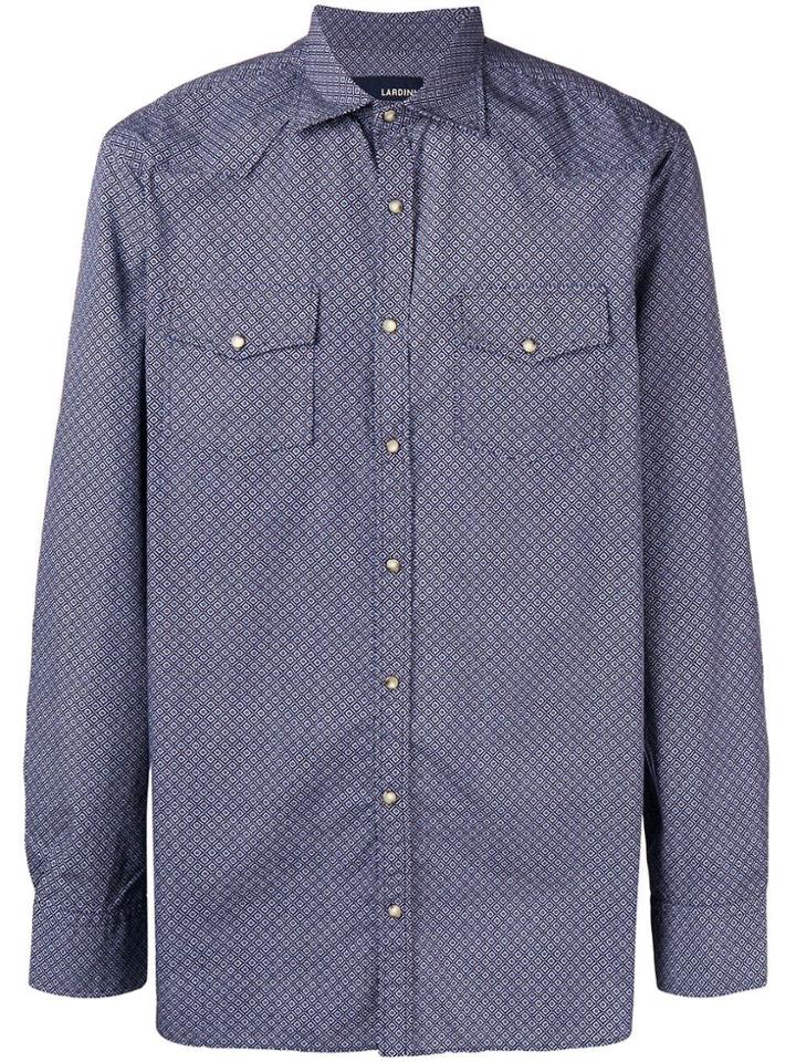Lardini Floral Print Shirt - Blue