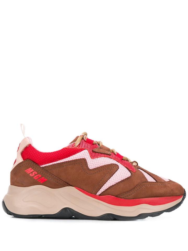 Msgm Chunky Sole Sneakers - Brown