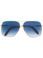 Victoria Beckham Oversize Frame Sunglasses - Metallic