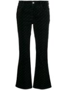 Stella Mccartney Skinny Kick Monogram Flared Jeans - Black
