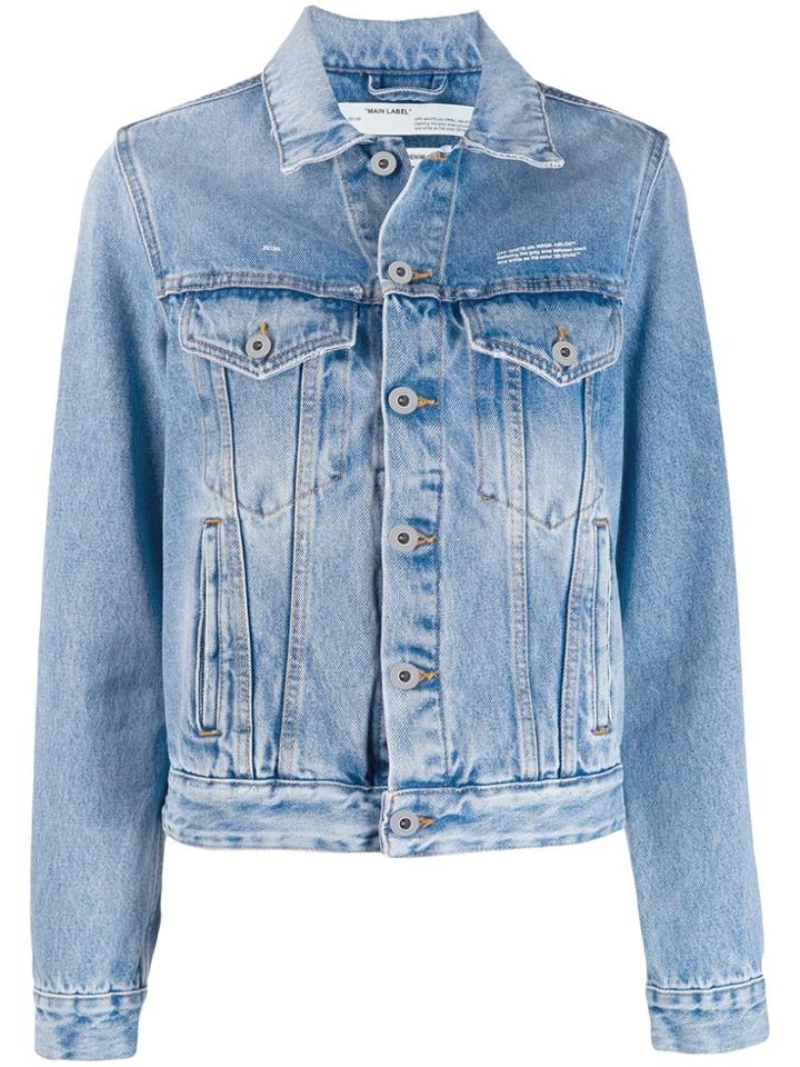 Off-white Worn-effect Denim Jacket - Blue