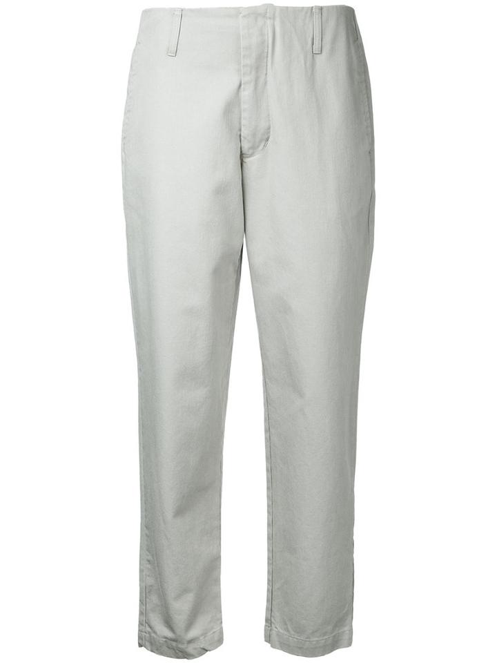Bassike - Cropped Chinos - Women - Cotton - 12, Grey, Cotton