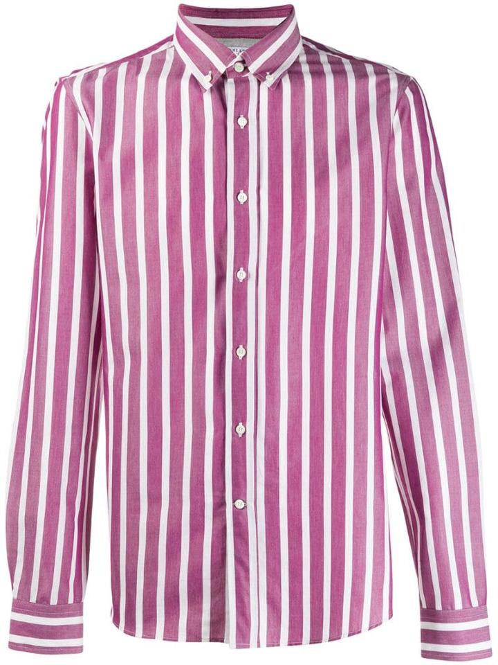 Brunello Cucinelli Striped Long-sleeved Shirt - Purple