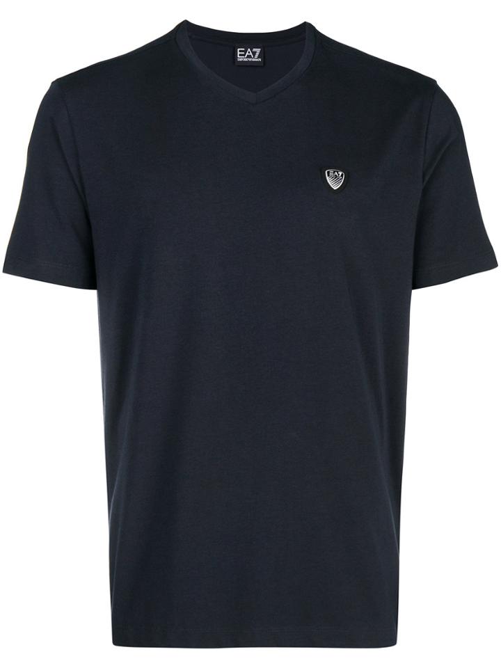 Ea7 Emporio Armani Logo Plaque T-shirt - Blue