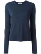 T By Alexander Wang Longsleeved T-shirt, Women's, Size: Xs, Blue, Rayon