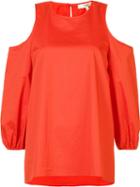 Tibi Cold-shoulder Blouse, Women's, Size: 6, Red, Cotton