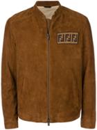 Fendi Logo Zipped Jacket - Brown
