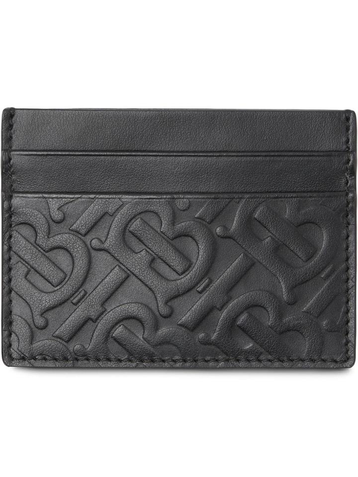 Burberry Monogram Leather Card Case - Black