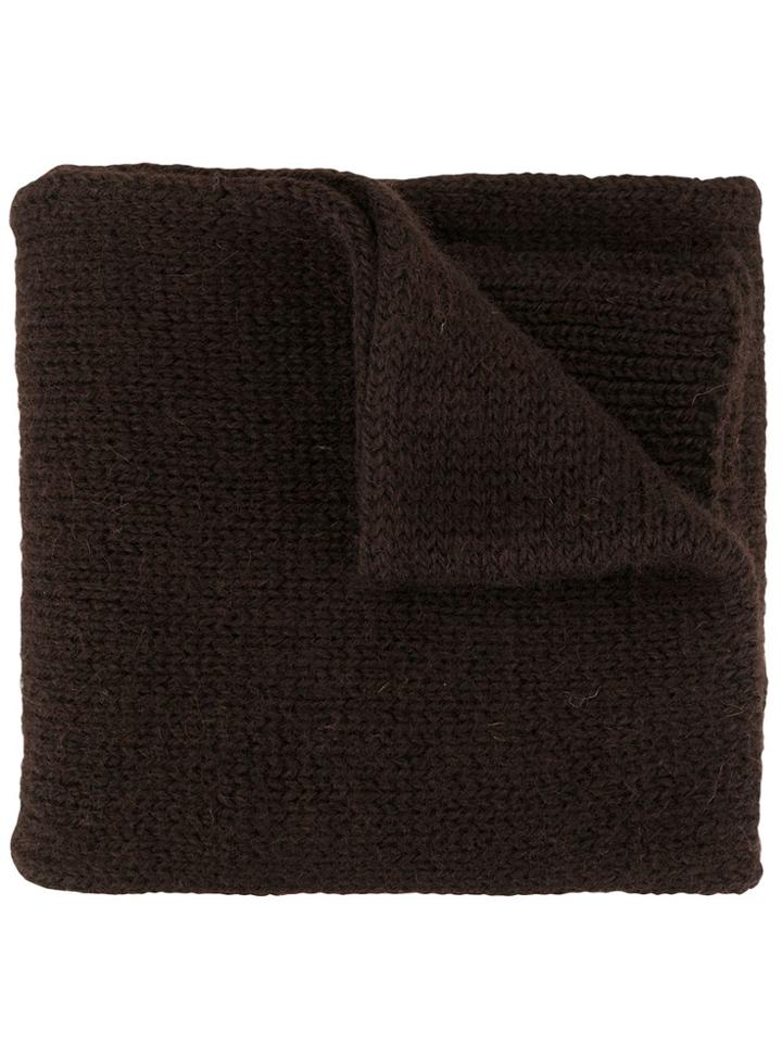 Margaret Howell Ribbed Knit Scarf - Brown