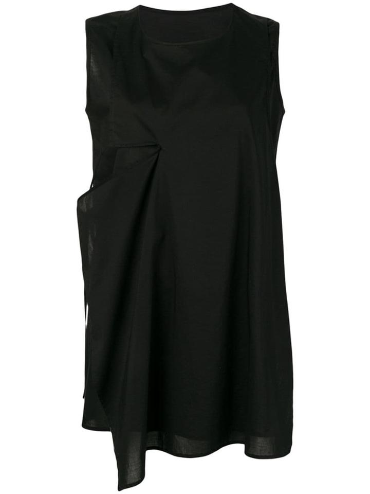 Y's Asymmetric Hem Blouse - Black