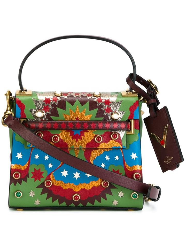 Valentino 'enchanted Wonderland My Rockstud Rolling' Tote, Women's, Green
