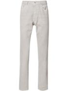 Logo Patch Slim-fit Jeans, Men's, Size: 56, Grey, Cotton, Brunello Cucinelli