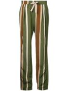 Roberto Collina Striped Trousers, Women's, Size: Medium, Green, Nylon/acetate