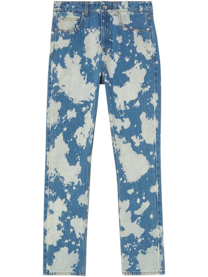 Burberry Bleached Splatter Effect Jeans - Blue