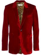 Saint Laurent Velvet Smoking Jacket, Men's, Size: 50, Red, Cotton/cupro/viscose