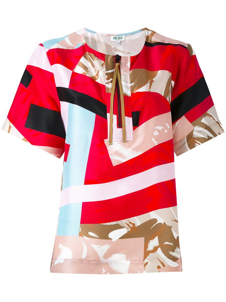 Kenzo - Broken Camo (green) Top - Women - Silk - 36, Silk