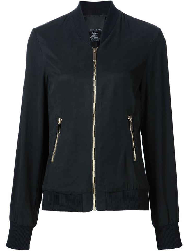 Thomas Wylde Thyme Bomber Jacket, Women's, Size: M, Black, Rayon/bemberg
