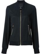 Thomas Wylde Thyme Bomber Jacket, Women's, Size: M, Black, Rayon/bemberg