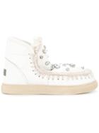 Mou Eskimo Sneaker Embellished Boots - White