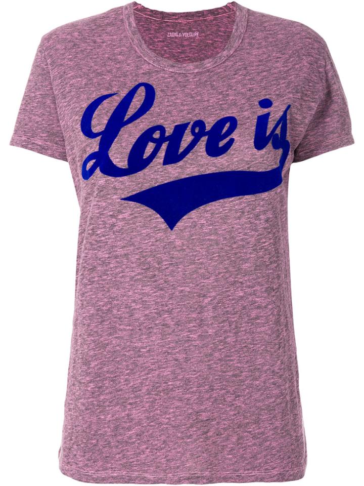 Zadig & Voltaire Love Is T-shirt - Pink & Purple
