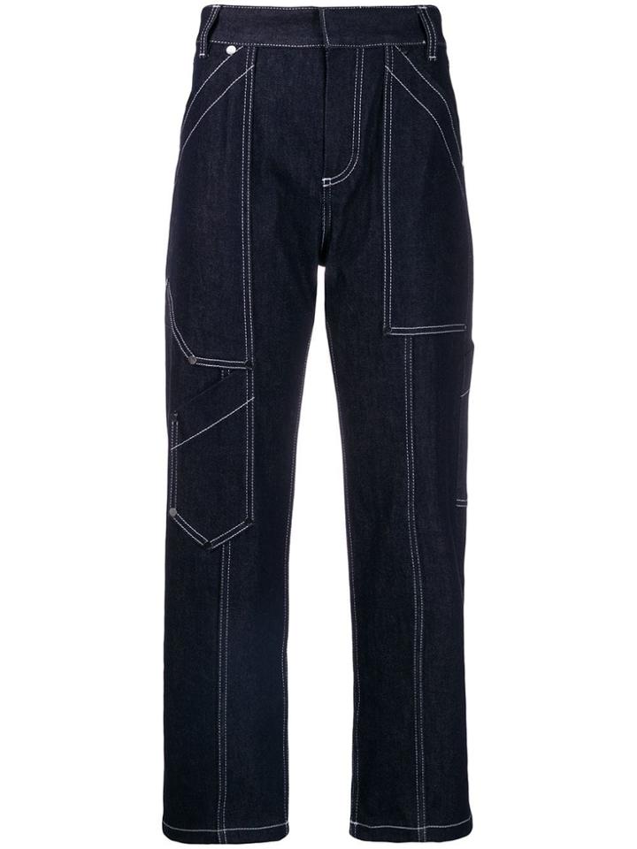 Chloé Cropped Cargo Jeans - Blue
