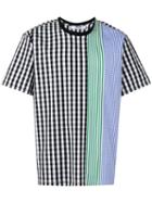 Msgm Stripe Checkered T-shirt, Men's, Size: 48, Cotton